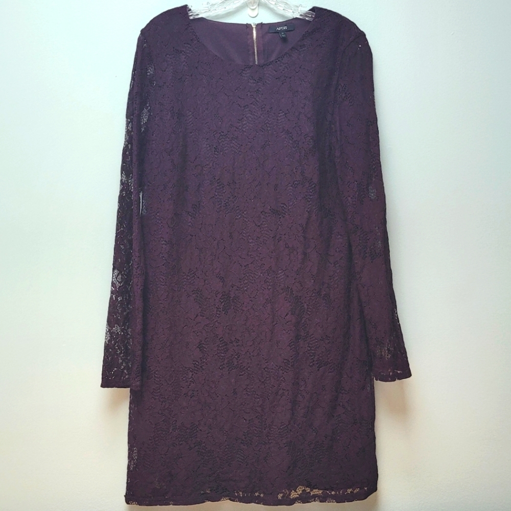 APT 9 | Deep Purple Lace Dress, Sz 10